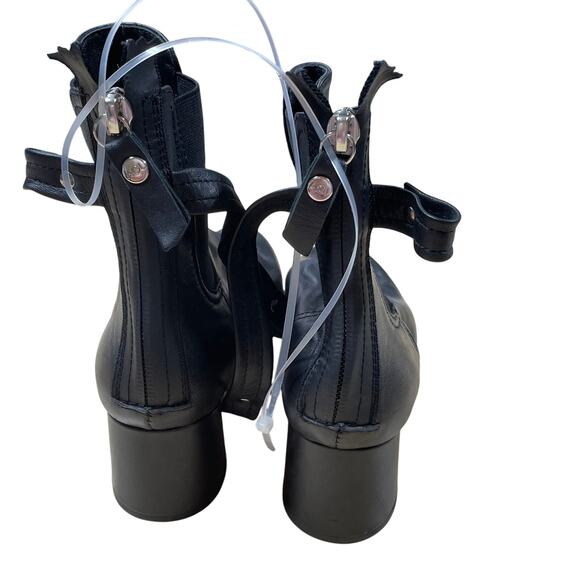 AGL Lisa Black Leather Back Zip Heeled Bootie MISSING METAL CLOSURE Size 35 - Picture 5 of 8